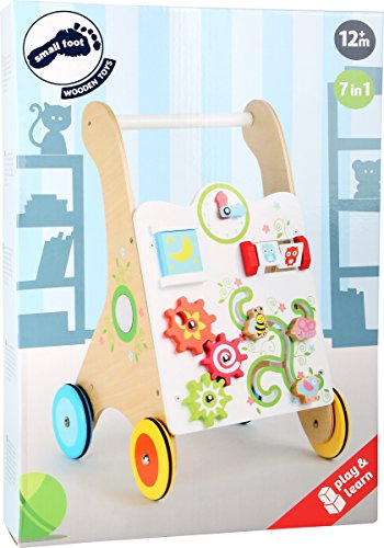 small foot Lauflernwagen Kunterbunt, aus Holz, multifunktionales Motorikspielzeug, mit gummierten Rädern, ab 1 Jahr, 10745 – Bild 6