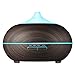 VicTsing 2nd Version Essential Oil Diffuser, 300ml Aroma Wood Grain Ultrasonic Cool Mist Humidifier with Adjustable Mist for Office Home Room Study(Deep Brown)