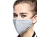 ZWZCYZ PM2.5 Respirator Masks Anti-haze Masks 4 Layer Filter Insert Protective Filter Media Insert Activated Carbon Cotton Mouth Masks (Medium(Women's), Blue Grid)