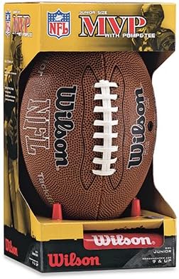 Wilson Team Sports WTF1414PT NFL MVP Junior Football With Pump &amp; Kicking Tee - Quantity 6
