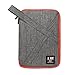 Travel Organizer Electronics Accessories Bag with Handle for USB Cable Charger Battery Fit for Phone Hard drive 10inch Ipad Mini Air Double Layer Grey Digital Storage bags (Middle Grey)