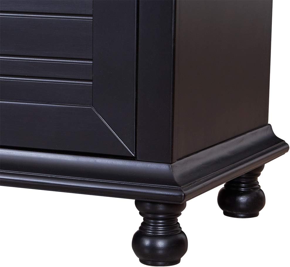  Brand – Ravenna Home Classic Solid Pine Storage Bench, 46.5"W, Black Finish: Furniture & Decor