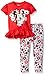 Disney Little Girls' Toddler Minnie Mouse Legging Set and Fashion Top, Bright Red, 2T