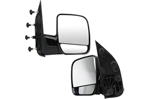 ECCPP Folding Manual Side View Mirrors Left & Right Pair Set for 2002 2003 2004 2005 2006 2007 2008 for Ford E150 E250 E350 E450 E550 Econoline Van (A Pair)