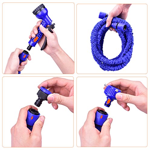 TANTAI Expandable Garden Hose,50ft Expanding Garden Hose-Heavy Duty Flexible Hose with 7-Pattern Spray Nozzle High Pressure Water Gun for All Your Watering Needs - Thumbnail 2