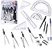 Color Technik- 20 Pc Compass/Math Set with Swing Arm Protractor (6