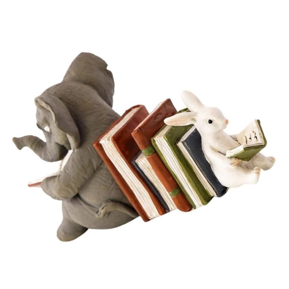 Tsudoku 1 Piece Bookshelf Bookends Home Decor Elephant Crafts Animal Decoration Lawn Decor