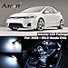 Aaron Cool White Interior Lighting LED Kit for 2006-2012 Honda Civic (Map x2/Dome x1/Trunk x1/license Plate x2)