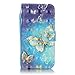 S6 Case, Samsung Galaxy S6 Case, Lwaisy [Wrist Strap] [Stand Function] Premium PU Leather Wallet Phone Case Flip Cover Built-in Card Slots for Samsung Galaxy S6 (Gold Butterfly)