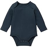 MORI Baby Unisex Long Sleeve Bodysuit Viscose from Bamboo and Organic Cotton - Comfortable Toddler Romper for Boys and Girls