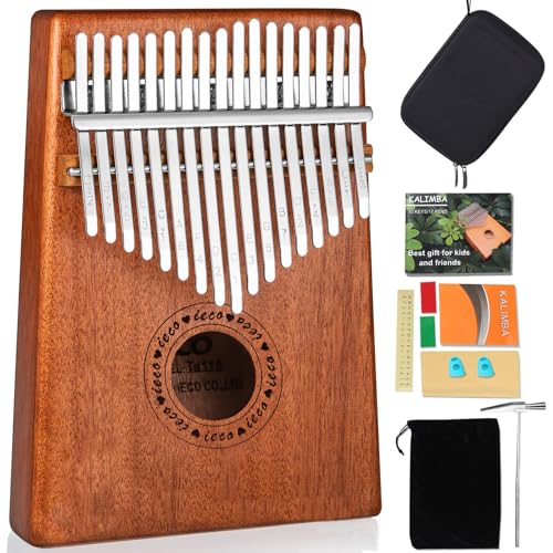 Kalimba Thumb Piano 17 Key Finger Piano Portable Mbria w/Songbook, Case, Tuning Hammer
