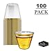 Clear Plastic Cups with Gold Rim ~ 100 Pack ~ Disposable Cups, Ideal for Weddings, Parties and Outdoor Events - 9oz Old Fashion Fancy Tumblers - Elegant Party Cup | by WesternHousehold