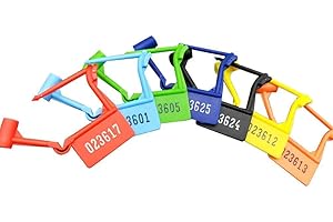 JINGYI E-COMMERCE Pack of 50 Disposable Multicolored Luggage Plastic Padlock Seals,Safety Control Seals with Numbered (Random Color) (50 PCS)