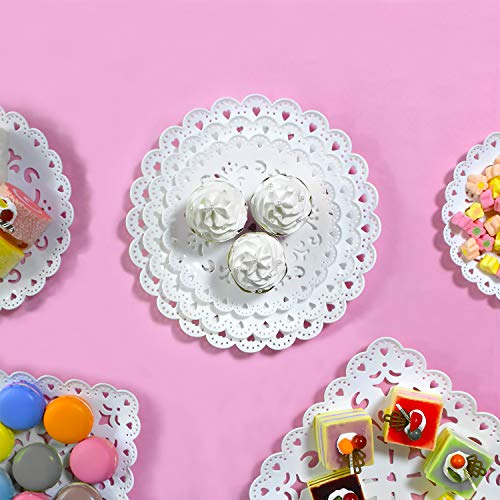 Imillet Two Pack of Three Tier Cake Stand Fruit Plate Plastic Stand of White for Cakes Desserts Fruits Dried Fruit Candy Buffet Stand for Wedding Home Holiday Birthday Party (big)