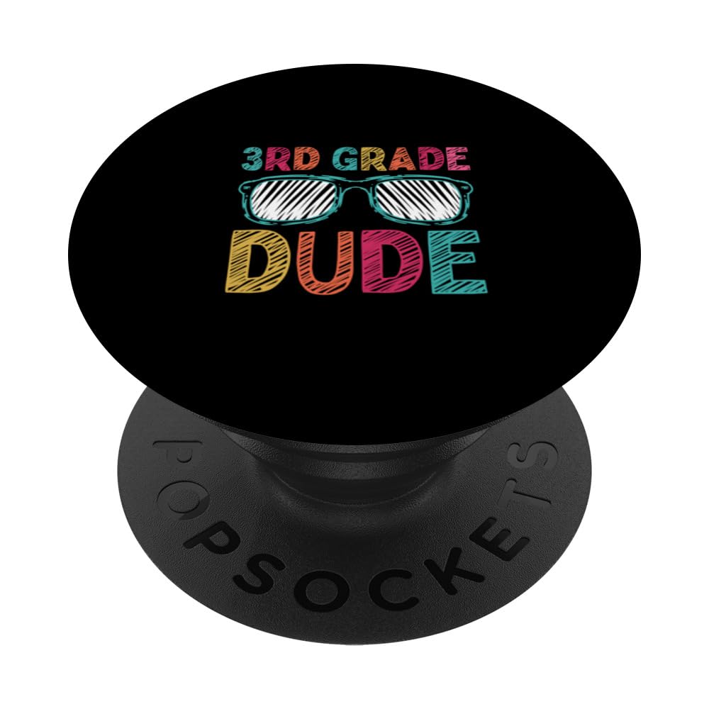 Back To School 3rd Grade Dude First Day Teacher Kids PopSockets Adhesive PopGrip
