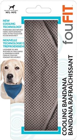 Extra Absorbent Cooling Bandana For Dogs 100% Non-Toxic Lightweight Material, Lowers Body Temperature and Relieves Heat Stress - Stays Cool for 2-5 Hours Large Grey