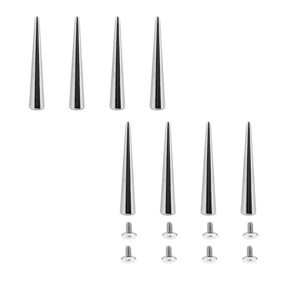 8pcs Cone Spikes Screwback Studs, Punk Spikes, Silver Metal Rivet Screw on Cone for Punk Style Clothing Accessories DIY Craft Decoration, 5. 5cm/ 2. 16in