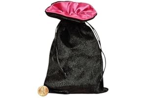 Tarot/rune Bag: Black Velvet and Pink Satin Bag by Paper Mart