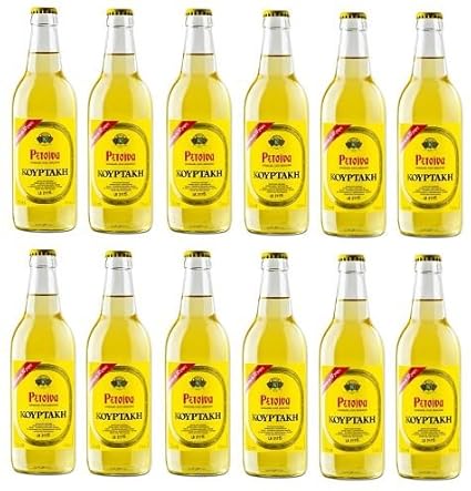 12x Retsina Kourtaki griechischer geharzter Weißwein 12 x 500 ml Weiß Wein aus Griechenland + 2x Probiersachet a 10 ml Oliven