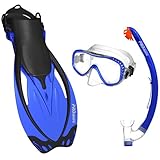 PROMATE Snorkeling Mask Fins DRY Snorkel Set Gear Bag