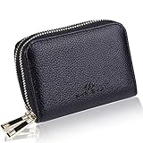 SHANSHUI RFID Blocking Primely Genuine Leather Credit Card Wallet for Women