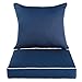 QILLOWAY Outdoor/Indoor Furniture Cushions Set,Replacement Deep Seat Cushion for All Weather Patio Chair Furniture (Navy Blue)
