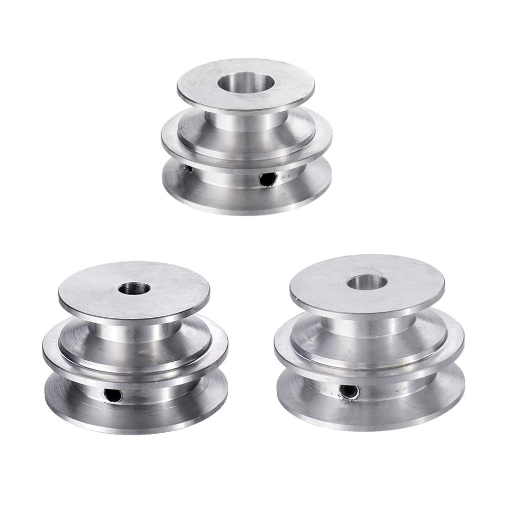 ExcLent Aluminium alloy 40 \U0026 50 mm double groove disc 8-20 mm fixed bore V-shaped pulley for 10 mm belt - 10 mm