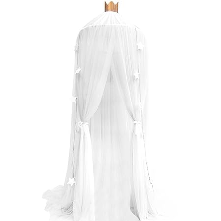 Souarts Betthimmel Baldachin Dekohimmel für Kinder Zimmerm, Fliegennetz Mückenschutz für Kinderbetten chic Vorhang 240cm (Wei