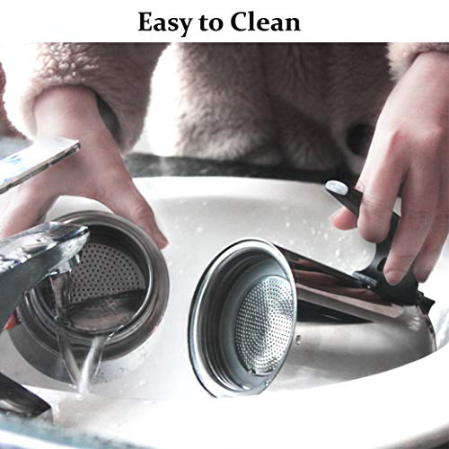 elabo Stovetop Espreeso Machine and Moka Pot for Gas or Electric Ceramic Stovetop, Italian Espresso Coffee Shot Maker for Italian Espresso, Cappuccino and Latte, Stainless Steel 304, 6 Cups