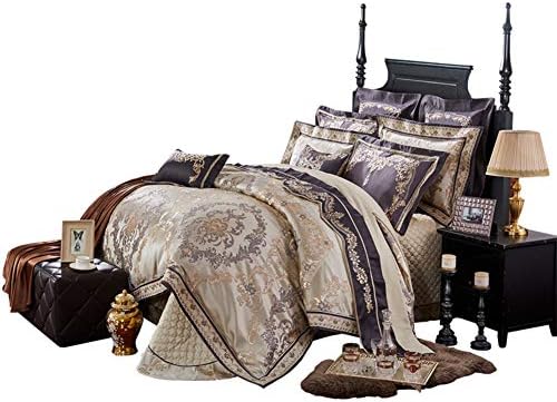 JYTT Cotton 10pc European and american style Palace Luxury Embroidery Printing Bedspreads, Coverlets & sets Jacquard fac Brushed microfiber backing Cotton sateen-A Queen2