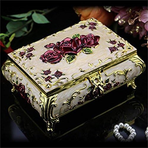 DELLT-Russian jewelry box princess European Korean non-real retro wood locking storage box jewelry mirror ornaments