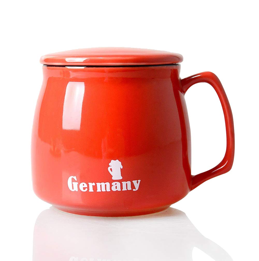 Hwagui Enamel Big Coffee Mug With Lid L Buy Online In Andorra At Desertcart
