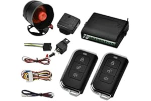 MASO Car Central Lock Universal Auto Remote Central Kit Vehicle Door Lock with Shock Sensor + Contorl Box + 2 Replacement Rem