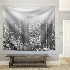 View European City Frankfurt Am Main Skyscrapers - Fabric Wall Tapestry Home Decor - 51x60 inches