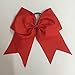CN Girls Cheerleader Hair Bow with Ponytail Holder for Cheerleading Girl Red Pack of 10