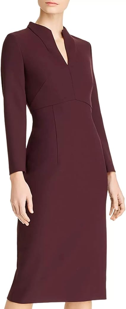 Amazon ヒューゴボス Hugo Boss Debara襟ロングスリーブドレス Women S Long Sleeve Dress 並行輸入品 Merlot 6 ワンピース チュニック 通販
