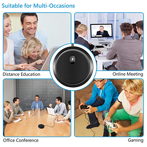Hfuear USB Computer Microphone, Portable Omnidirectional Condenser Boundary Laptop Conference Microphone for Recording, Video Meeting, Gaming 並行輸入 Hfuear USB Computer Microphone, Portable Omnidirectional Condenser