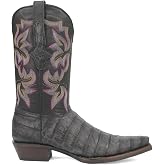 Dingo Mens Gator Embroidered Alligator Print Snip Toe Pull On Casual Boots Mid Calf