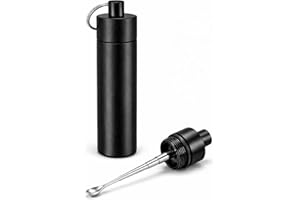 Superfine Kitchen Seasoning Holder | Compact Spice Metal Container Bottle | Coarse to Fine Salt Pepper Jar - Black Aluminum S