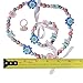 SMITCO Kids Jewelry - for Little Girls and Toddlers - Blue and Pink Stretch Necklace and Bracelet Set - Great Costume Jewelry and Accessories Sets for Children to Play Pretend and Dress Up