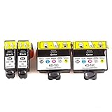 Compatible Ink Cartridge Replacement for Kodak 10 (2 Black, 2 Tri Color, 4-Pack)