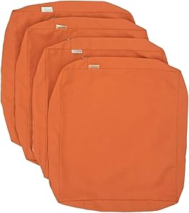 CozyLounge Sunkissed Orange Outdoor Water Repellent Patio Chair Cushion Seat Pillow Covers ONLY (24
