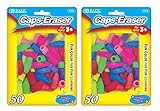 2 Pk, Bazic Caps Eraser Assorted Colors, 50 Per Pack/Total of 100