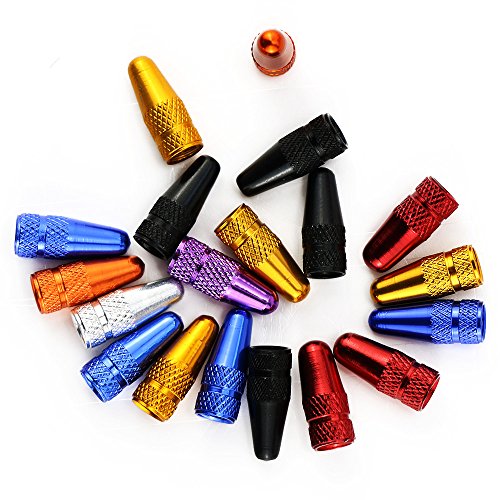 image for ISusser 24 Pcs French Style Valve Cap, Multi-Color Anodized Machined A