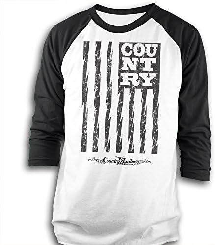 Country American Flag Baseball Long Sleeve T-shirt (X-Large)