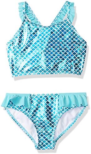 Rivstar Big Girls' Mermaid with Foil Scales 2pc Swim Suit