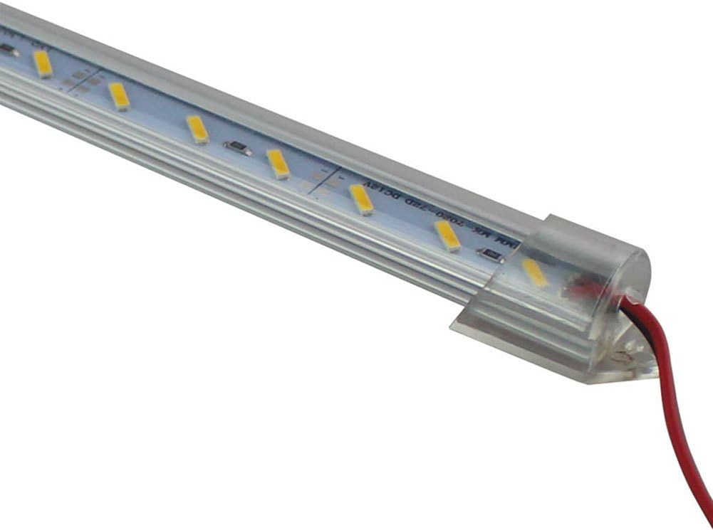 10PCS 50CM DC 12V 36 SMD 7020 LED Hard Rigid LED Strip Bar Light with Aluminium Shell (Pure white, clear cover)