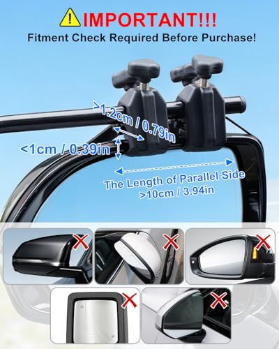 SUPAREE Caravan Mirror Car Mirror for Caravans Universal Additional Mirror Caravan Outdoor Convex Mirror Caravan 360° Rotation Adjustable for All Standard Vehicle Types (Pack of 2)