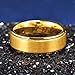 King Will Glory Womens Mens 8mm Matte Brushed Tungsten Carbide Ring 14K Yellow Gold Wedding Band Comfort Fit