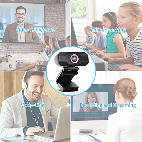 HD Webcam,Homga PC Webcam 1080P Game Web Camera USB Webcam with Microphone Desktop Laptop Camera for Video Calling Conferencing Recording and Streaming (HD Webcam)